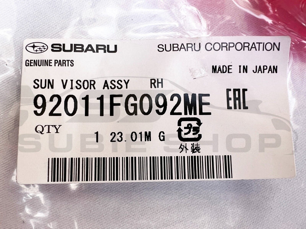 NEW GENUINE Subaru Impreza WRX RS 08 12 Driver Side Sun Visor