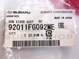 NEW GENUINE Subaru Impreza WRX RS 08 - 12 Driver Side Sun Visor Shade Right RH