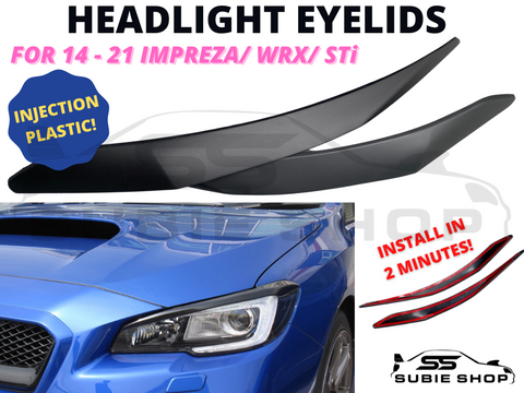JDM Headlight Eyebrow Eyelids for 14 - 21 Subaru Impreza WRX STI Plastic Eye Lid