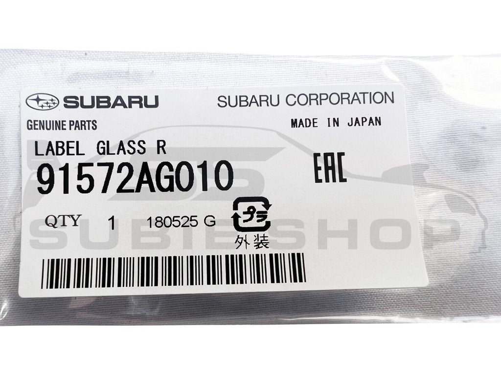 GENUINE Subaru Impreza WRX Forester Liberty BRZ Symmetrical AWD Window ...