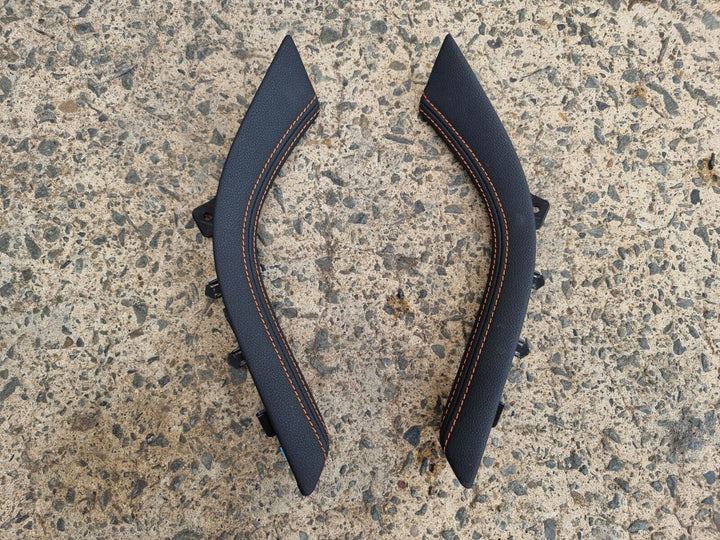 Subaru XV GT 2017-21 Centre Console Front Trim Panels Orange Leather Covers Pair