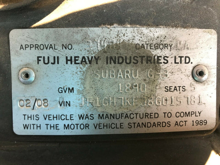 Subaru Impreza 08 - 14 GH G3 Rear Windscreen Wiper Motor Mechanism Window STI