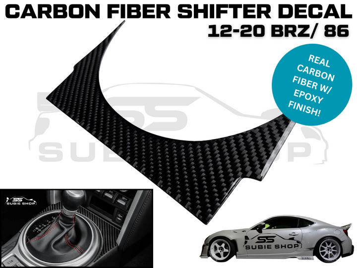 REAL Carbon Fiber Gear Shifter Cover Trim Kit For 12 - 20 Subaru BRZ / Toyota 86