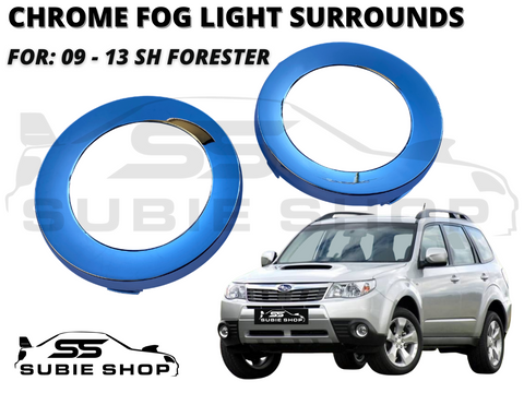 Chrome Fog Light Surrounds Trim Ring Covers For 09 - 13 Subaru XT SH Forester