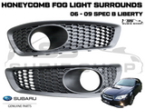 Subaru Liberty GTB 06 - 09 GT SPEC B Honeycomb Fog Light Surround Covers GENUINE