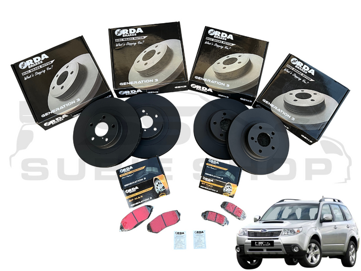 RDA Performance Brake Rotors & Pads Upgrade 08 - 12 Subaru SH XT D Forester