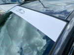 SUBIE SHOP Windshield Reverse Cut Windscreen Banner Sun Strip Decal Sticker WHT