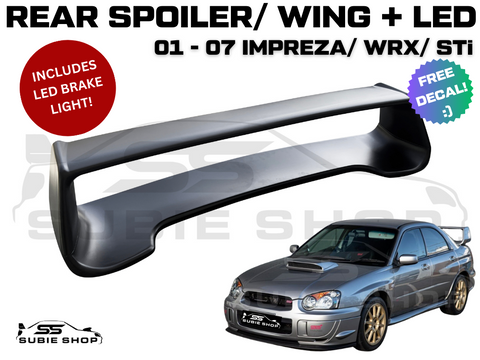 Rear Boot Lid LED Spoiler Wing For 01 - 07 Sedan GD Subaru Impreza RS/ WRX/ STi