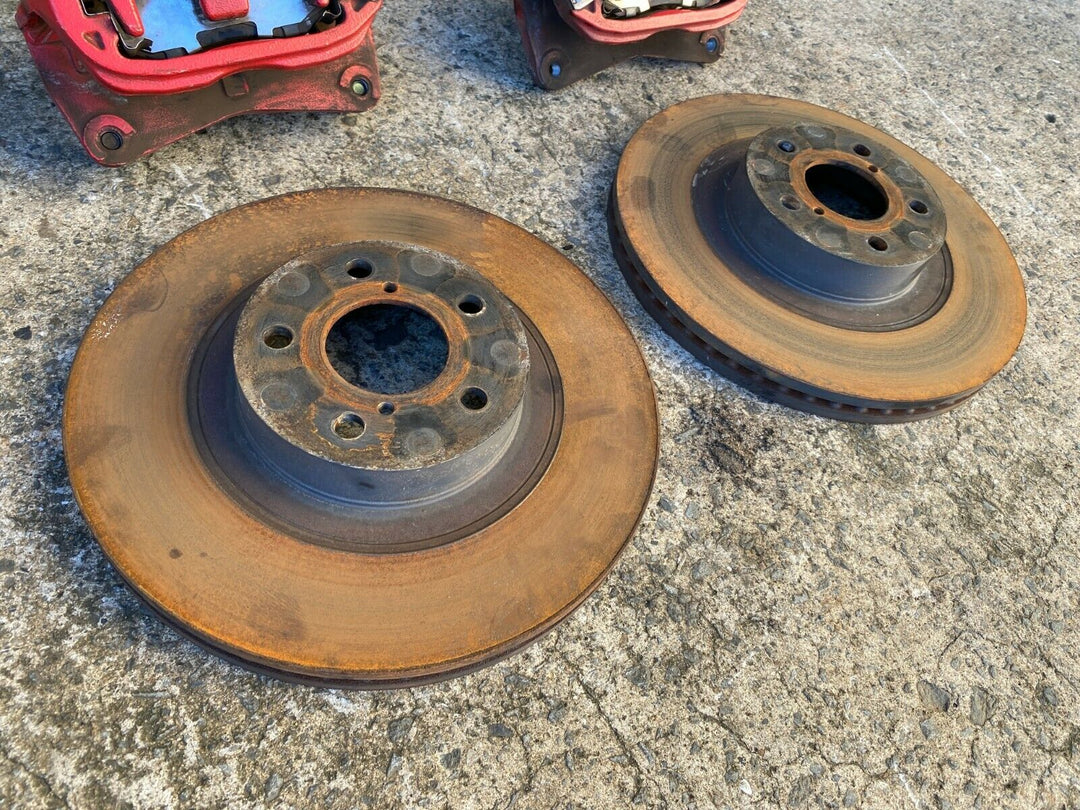OEM Subaru Impreza WRX Turbo 08 -14 G3 Front Brake Calipers Rotors Pads Set Red