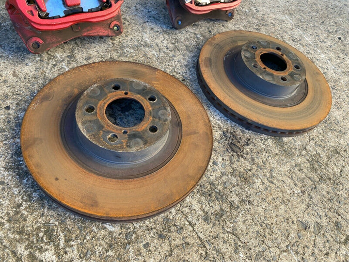 OEM Subaru Impreza WRX Turbo 08 -14 G3 Front Brake Calipers Rotors Pads Set Red