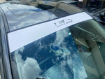 SUBIE SHOP Windshield Reverse Cut Windscreen Banner Sun Strip Decal Sticker WHT