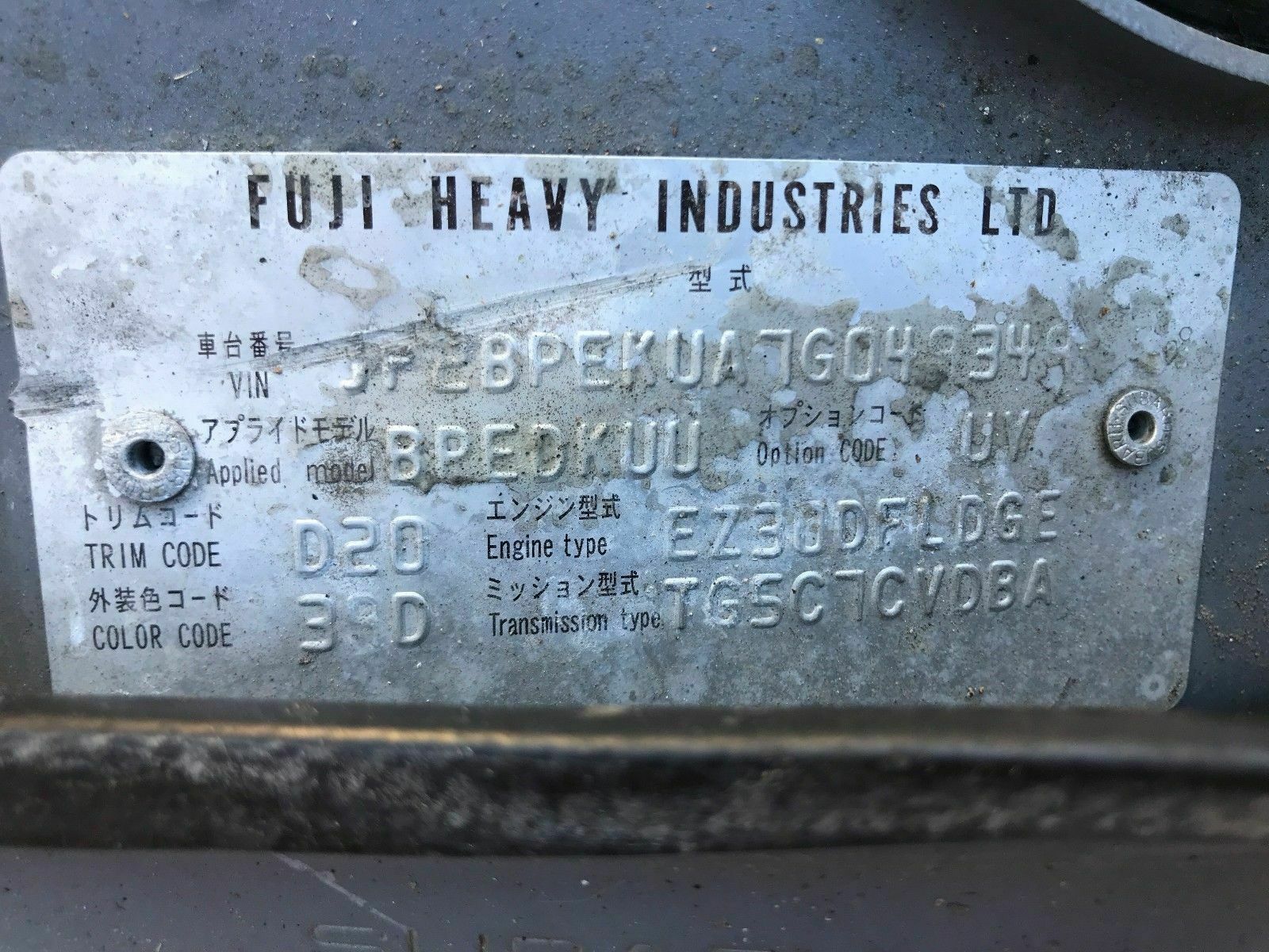 2006 Subaru Outback H6 Series 2 06 - 09 Interior Dash Clock Center