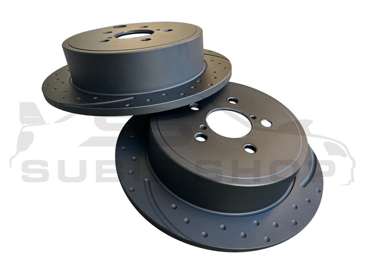 RDA Slotted & Dimpled Brake Rotors & Pads Upgrade 08 - 14 Subaru Impreza G3 WRX