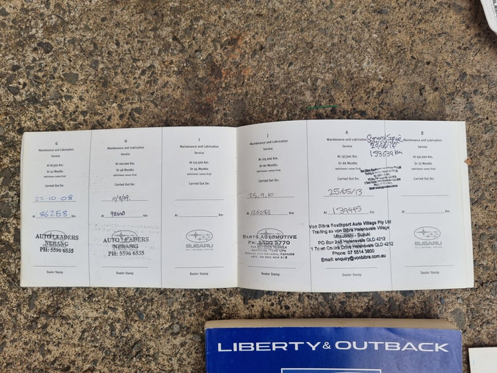 Subaru Liberty GT Turbo GEN 4 03 -06 History Log Book Wallet Brochures