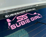 Official SUBIE GIRL Pink Exterior Panel Window Vinyl Decal Sticker For Subaru