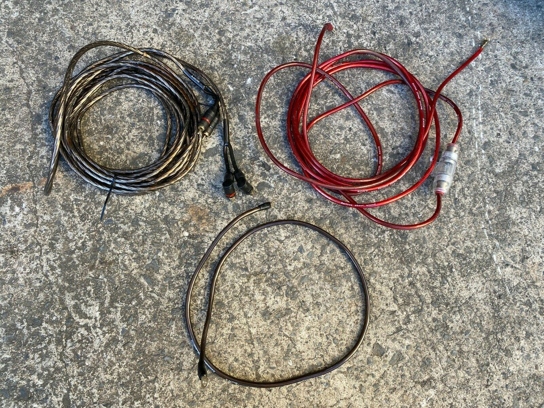 SONY Sub Amp Amplifier Car Audio Unit Stereo Speaker Fuse Earth RCA Wiring Kit
