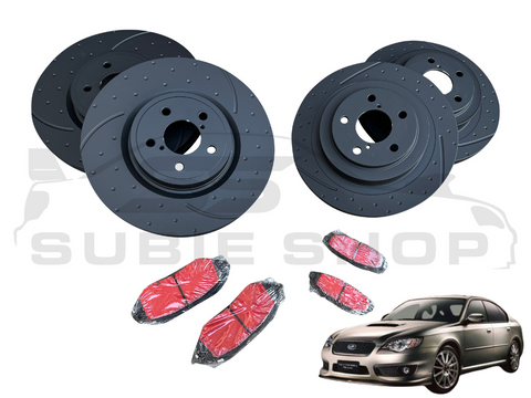 RDA Performance Brake Rotors & Pads Upgrade 03 - 09 Subaru Liberty GT H6 Spec B